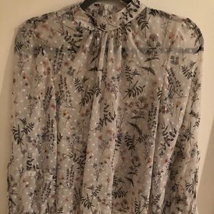 Zara sheer blouse with arm ties